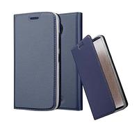 Cadorabo Coque pour Motorola Moto C Plus en Classy Bleu FONCÉ - Housse Protection avec Fermoire Magnétique, Stand Horizontal et Fente Carte - Portefeuille Etui Poche Folio Case Cover
