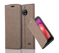 cadorabo Coque pour Motorola Moto E4 en Marron CAFÉ - Housse Protection avec Fermoire Magnétique, Stand Horizontal et Fente Carte - Portefeuille Etui Poche Folio Case Cover