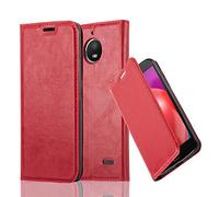 cadorabo Coque pour Motorola Moto E4 en Rouge DE Pomme - Housse Protection avec Fermoire Magnétique, Stand Horizontal et Fente Carte - Portefeuille Etui Poche Folio Case Cover
