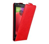 cadorabo Coque pour Motorola Moto E4 en Rouge DE Pomme - Housse Protection en Style Flip avec Fermoire Magnétique - Etui Poche Folio Case Cover