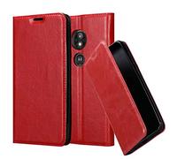 cadorabo Coque pour Motorola Moto E5 Play en Rouge DE Pomme - Housse Protection avec Fermoire Magnétique, Stand Horizontal et Fente Carte - Portefeuille Etui Poche Folio Case Cover