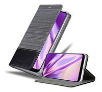 cadorabo Coque pour Motorola Moto E6 Plus en Gris Noir - Housse Protection avec Fermoire Magnétique, Stand Horizontal et Fente Carte - Portefeuille Etui Poche Folio Case Cover