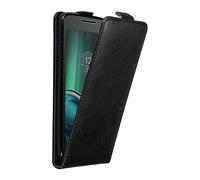 cadorabo Coque pour Motorola Moto G4 / G4 Plus en Noir Nuit - Housse Protection en Style Flip avec Fermoire Magnétique - Etui Poche Folio Case Cover