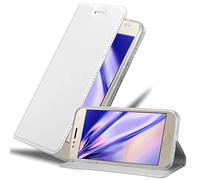 cadorabo Coque pour Motorola Moto G5S Plus en Classy Argent - Housse Protection avec Fermoire Magnétique, Stand Horizontal et Fente Carte - Portefeuille Etui Poche Folio Case Cover