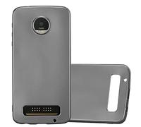 cadorabo Coque pour Motorola Moto Z Play en Metallic Gris - Housse Protection Souple en Silicone TPU avec Anti-Choc et Anti-Rayures - Ultra Slim Fin Gel Case Cover Bumper