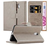 cadorabo Coque pour Nokia 3 2017 en Marrone Cappucino - Housse Protection avec Fermoire Magnétique, Stand Horizontal et Fente Carte - Portefeuille Etui Poche Folio Case Cover