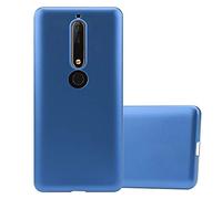 cadorabo Coque pour Nokia 6.1 2018 en Metallic Bleu - Housse Protection Souple en Silicone TPU avec Anti-Choc et Anti-Rayures - Ultra Slim Fin Gel Case Cover Bumper