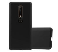 cadorabo Coque pour Nokia 6.1 2018 en Metallic Noir - Housse Protection Souple en Silicone TPU avec Anti-Choc et Anti-Rayures - Ultra Slim Fin Gel Case Cover Bumper