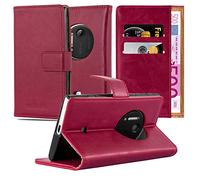 cadorabo Coque pour Nokia Lumia 1020 en Rouge Cerise - Housse Protection avec Fermoire Magnétique, Stand Horizontal et Fente Carte - Portefeuille Etui Poche Folio Case Cover
