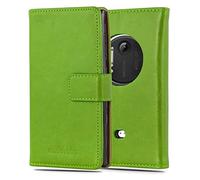 cadorabo Coque pour Nokia Lumia 1020 en Vert PRÈ - Housse Protection avec Fermoire Magnétique, Stand Horizontal et Fente Carte - Portefeuille Etui Poche Folio Case Cover