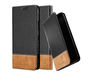 cadorabo Coque pour Nokia Lumia 1320 en Noir Brun - Housse Protection avec Fermoire Magnétique, Stand Horizontal et Fente Carte - Portefeuille Etui Poche Folio Case Cover
