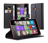 cadorabo Coque pour Nokia Lumia 540 en Noir DE Jais - Housse Protection avec Fermoire Magnétique, Stand Horizontal et Fente Carte - Portefeuille Etui Poche Folio Case Cover