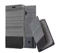 cadorabo Coque pour Nokia Lumia 550 en Gris Noir - Housse Protection avec Fermoire Magnétique, Stand Horizontal et Fente Carte - Portefeuille Etui Poche Folio Case Cover