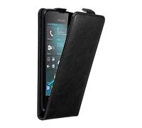 cadorabo Coque pour Nokia Lumia 550 en Noir Nuit - Housse Protection en Style Flip avec Fermoire Magnétique - Etui Poche Folio Case Cover