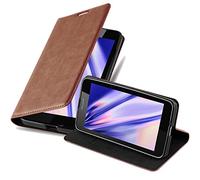 cadorabo Coque pour Nokia Lumia 640 en Marron Moyen - Housse Protection avec Fermoire Magnétique, Stand Horizontal et Fente Carte - Portefeuille Etui Poche Folio Case Cover