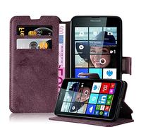 cadorabo Coque pour Nokia Lumia 640, Rouge Mat Design Retro Housse de Protection Portefeuille Etui Case Cover pour Nokia Lumia 640 - Stand Horizontal et Fente pour Carte Poche Folio