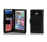 cadorabo Coque pour Nokia Lumia 929/930 en Noir DE Jais - Housse Protection avec Fermoire Magnétique et 3 Fentes Cartes - Portefeuille Etui Poche Folio Case Cover