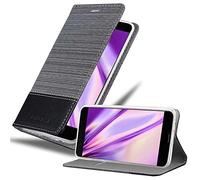 cadorabo Coque pour OnePlus 5 en Gris Noir - Housse Protection avec Fermoire Magnétique, Stand Horizontal et Fente Carte - Portefeuille Etui Poche Folio Case Cover