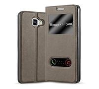 cadorabo Coque pour Samsung Galaxy A3 2016 en Marron Pierre - Housse Protection avec Stand Horizontal et Deux Fenêtres - Portefeuille Etui Poche Folio Case Cover