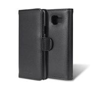 cadorabo Coque pour Samsung Galaxy A3 2016 en Noir DE Jais - Housse Protection avec Fermoire Magnétique et 3 Fentes Cartes - Portefeuille Etui Poche Folio Case Cover