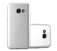 cadorabo Coque pour Samsung Galaxy A3 2017 en Metallic Argent - Housse Protection Souple en Silicone TPU avec Anti-Choc et Anti-Rayures - Ultra Slim Fin Gel Case Cover Bumper