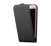 cadorabo Coque pour Samsung Galaxy A3 2017 en Noir DE Jais - Housse Protection en Style Flip en Similicuir Lisse - Etui Poche Folio Case Cover