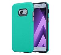 cadorabo Coque pour Samsung Galaxy A3 2017 en Turquoise LIS - Outdoor Housse Protection en Design Triangle avec Poignée Antidérapante en Silicone TPU et Plastique - Hard Back Case Hybrid Cover Bumper
