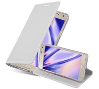 cadorabo Coque pour Samsung Galaxy A5 2015 en Classy Argent - Housse Protection avec Fermoire Magnétique, Stand Horizontal et Fente Carte - Portefeuille Etui Poche Folio Case Cover