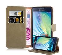 cadorabo Coque pour Samsung Galaxy A5 2015 en Marrone Cappucino - Housse Protection avec Fermoire Magnétique, Stand Horizontal et Fente Carte - Portefeuille Etui Poche Folio Case Cover