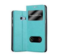 cadorabo Coque pour Samsung Galaxy A5 2017 en Turquoise Menthe - Housse Protection avec Stand Horizontal et Deux Fenêtres - Portefeuille Etui Poche Folio Case Cover