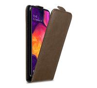 cadorabo Coque pour Samsung Galaxy A50 en Marron CAFÉ - Housse Protection en Style Flip avec Fermoire Magnétique - Etui Poche Folio Case Cover