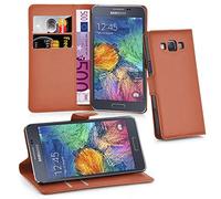 cadorabo Coque pour Samsung Galaxy A7 2015 en Noisette Marron - Housse Protection avec Fermoire Magnétique, Stand Horizontal et Fente Carte - Portefeuille Etui Poche Folio Case Cover