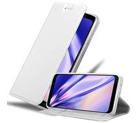 cadorabo Coque pour Samsung Galaxy A8 2018 en Classy Argent - Housse Protection avec Fermoire Magnétique, Stand Horizontal et Fente Carte - Portefeuille Etui Poche Folio Case Cover