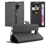 cadorabo Coque pour Samsung Galaxy A8 2018 en Noir DE Jais - Housse Protection avec Fermoire Magnétique, Stand Horizontal et Fente Carte - Portefeuille Etui Poche Folio Case Cover