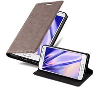 cadorabo Coque pour Samsung Galaxy Alpha en Marron CAFÉ - Housse Protection avec Fermoire Magnétique, Stand Horizontal et Fente Carte - Portefeuille Etui Poche Folio Case Cover
