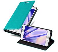 cadorabo Coque pour Samsung Galaxy Alpha en Turquoise PÉTROLE - Housse Protection avec Fermoire Magnétique, Stand Horizontal et Fente Carte - Portefeuille Etui Poche Folio Case Cover
