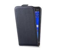 cadorabo Coque pour Samsung Galaxy Core 2 en Noir DE Jais - Housse Protection en Style Flip en Similicuir Lisse - Etui Poche Folio Case Cover