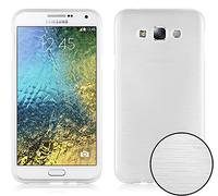 cadorabo Coque pour Samsung Galaxy E7 2015 en Argent - Housse Protection Souple en Silicone TPU avec Anti-Choc et Anti-Rayures - Ultra Slim Fin Gel Case Cover Bumper