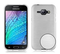 cadorabo Coque pour Samsung Galaxy J1 2015 en Argent - Housse Protection Souple en Silicone TPU avec Anti-Choc et Anti-Rayures - Ultra Slim Fin Gel Case Cover Bumper