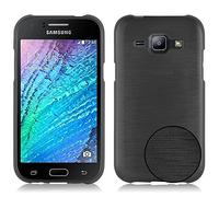 cadorabo Coque pour Samsung Galaxy J1 2015 en Noir DE Jais - Housse Protection Souple en Silicone TPU avec Anti-Choc et Anti-Rayures - Ultra Slim Fin Gel Case Cover Bumper