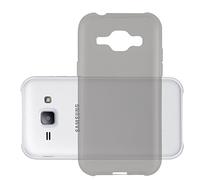cadorabo Coque pour Samsung Galaxy J1 2015 en Noir Transparent - Housse Protection Souple en Silicone TPU avec Anti-Choc et Anti-Rayures - Ultra Slim Fin Gel Case Cover Bumper