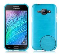 cadorabo Coque pour Samsung Galaxy J1 2015 en Turquoise - Housse Protection Souple en Silicone TPU avec Anti-Choc et Anti-Rayures - Ultra Slim Fin Gel Case Cover Bumper