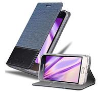 cadorabo Coque pour Samsung Galaxy J1 2016 en Bleu FONCÉ Noir - Housse Protection avec Fermoire Magnétique, Stand Horizontal et Fente Carte - Portefeuille Etui Poche Folio Case Cover