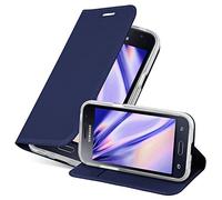cadorabo Coque pour Samsung Galaxy J1 2016 en Classy Bleu FONCÉ - Housse Protection avec Fermoire Magnétique, Stand Horizontal et Fente Carte - Portefeuille Etui Poche Folio Case Cover
