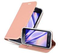 cadorabo Coque pour Samsung Galaxy J1 2016 en Classy Or ROSÉ - Housse Protection avec Fermoire Magnétique, Stand Horizontal et Fente Carte - Portefeuille Etui Poche Folio Case Cover
