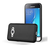cadorabo Coque pour Samsung Galaxy J1 2016 en Metallic Noir - Housse Protection Souple en Silicone TPU avec Anti-Choc et Anti-Rayures - Ultra Slim Fin Gel Case Cover Bumper
