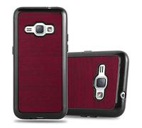 cadorabo Coque pour Samsung Galaxy J1 2016 en Wooden Rouge - Housse Protection Souple en Silicone TPU avec Anti-Choc et Anti-Rayures - Ultra Slim Fin Gel Case Cover Bumper