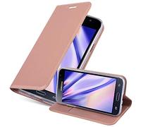 cadorabo Coque pour Samsung Galaxy J3 2016 en Classy Or ROSÉ - Housse Protection avec Fermoire Magnétique, Stand Horizontal et Fente Carte - Portefeuille Etui Poche Folio Case Cover