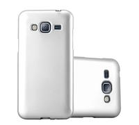 cadorabo Coque pour Samsung Galaxy J3 / J3 DUOS 2016 en Metallic Argent - Housse Protection Souple en Silicone TPU avec Anti-Choc et Anti-Rayures - Ultra Slim Fin Gel Case Cover Bumper