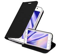 cadorabo Coque pour Samsung Galaxy J5 2015 en Classy Noir - Housse Protection avec Fermoire Magnétique, Stand Horizontal et Fente Carte - Portefeuille Etui Poche Folio Case Cover